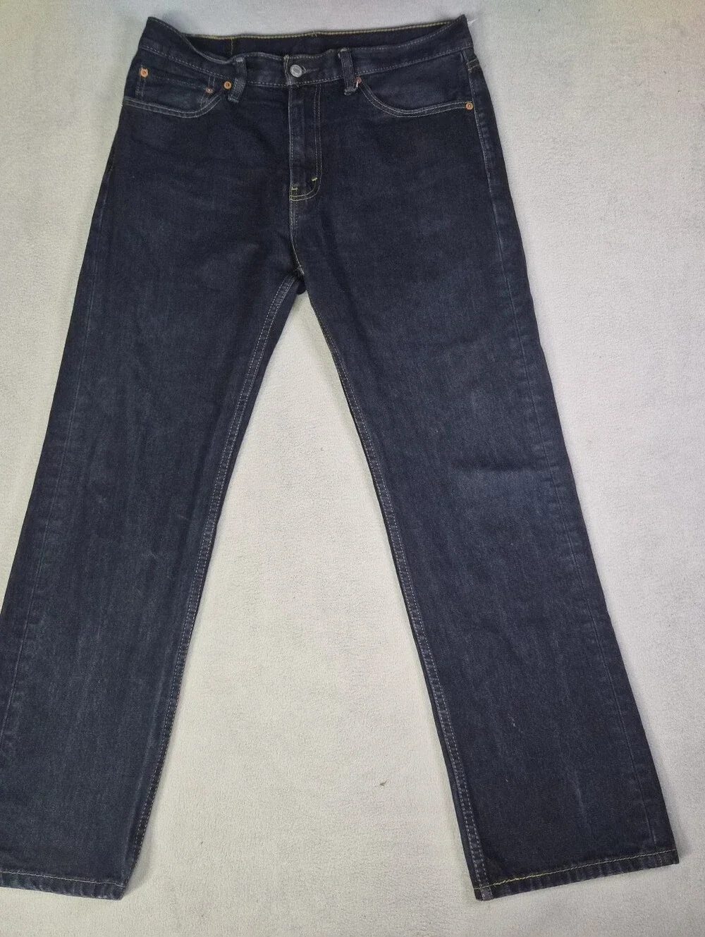 Levi's 505 baggy navy blue straight leg jeans Size mens 42x32 #denim